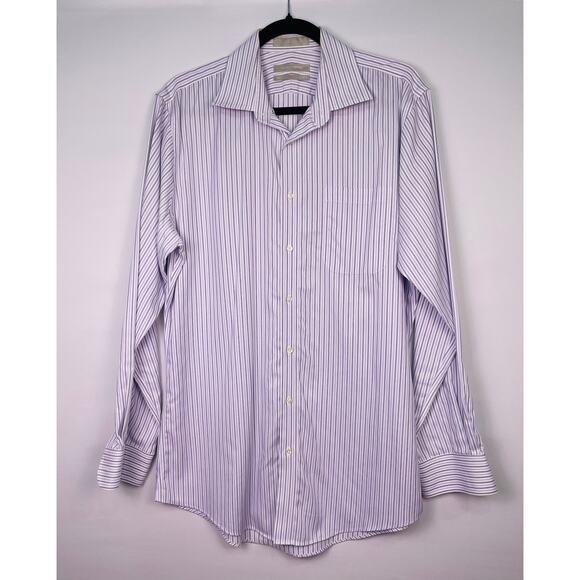 Nordstrom Trim Fit Wrinkle Free Striped Button Down Shirt Men’s Size 16 (34-35) - Picture 1 of 7